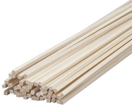 Nosen 24" Long Basswood Strips - 1/8" x 1/8" x 24" - pkg/360