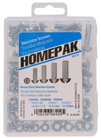 Hillman Homepak Fastener Assortment - Round Head Square Drive Machine Screws