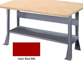 Montisa  Open Base Bench - Montisa Red - 6ft  x 30" ,1-3/4"   Maple Top