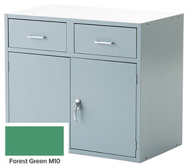Montisa  Base Cabinet - 1 Double Door Lockable Cabinet, 2 Drawers - Montisa Green - 36"W x 21"D x 31"H OAL