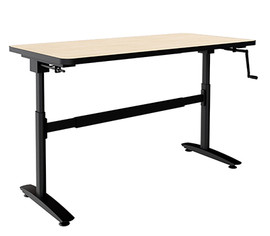 Diversified Hi-Lo Bench - 1-1/4" Black Plastic Laminate Top - 60"W x 24"D - Adjustable Height From 25" to 36"