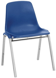 National Public Seating Poly Shell Stacking Chair - Blue