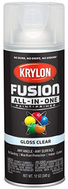 Krylon Fusion All in One Spray Paint, Gloss, Clear, 12 oz.