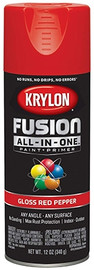Krylon Fusion All in One Spray Paint, Gloss, Red Pepper, 12 oz.