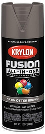 Krylon Fusion All in One Spray Paint, Satin, Otter Brown, 12 oz.