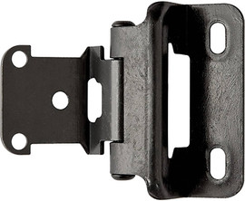 Rockler Partial Wrap 1/4" Overlay Hinges, Pair, Oil Rubbed Bronze