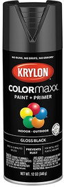 Krylon COLORmaxx Spray Paint, Gloss Finish, Black, 12 oz.