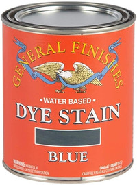 General Finishes Water Based Dye Stain, Blue, Quart