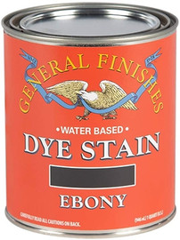 General Finishes Water Based Dye Stain, Ebony, Quart