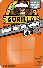 Gorilla Clear Mounting Tape Squares - 1" - pkg/24