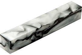 Rockler Pen Blank, Acrylic,  Swirl Black/Mother of Pearl - 5/8" x 5/8" x 5"