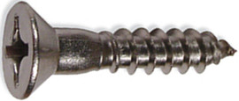 Phillips Flat Head Steel Screws, 1" x 8, Box/100