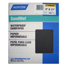 Norton Abrasive Paper, Tufbak Durite, Silicon Carbide/Close Coat, 9" x 11", 80C Grit, pkg/50