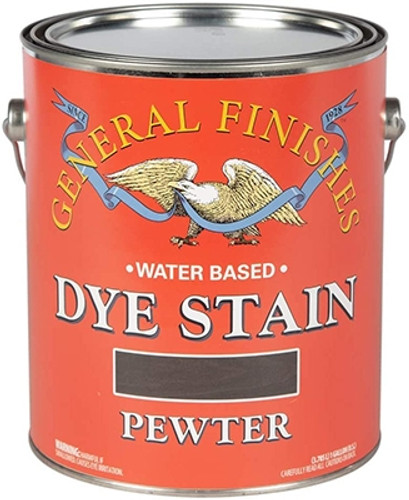 General Finishes Water Based Dye Stain, Pewter, Gallon