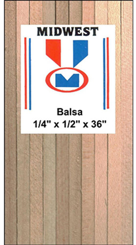 Midwest ProductsBalsa Strip 1/4"x1/2"x36", pkg/6