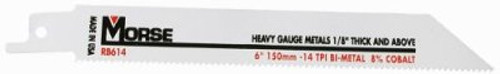 MK Morse Metal Cutting Bi-Metal Reciprocating Saw Blades, 6"L x 14TPI x 3/4"W, pkg/5