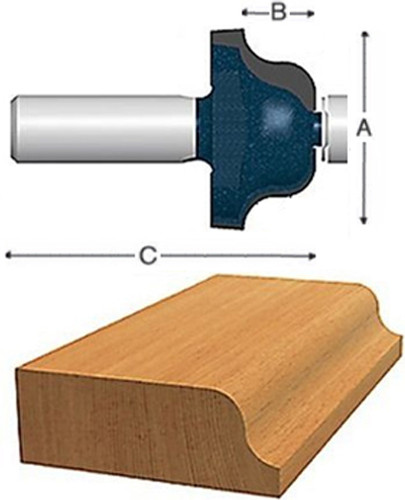 Bosch Roman Ogee Bit - 1" Dia, 9/16"Flute, 1/4"Shank