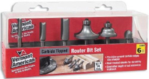 Vermont-American Carbide Starter Router Bit Set - 6 Pieces
