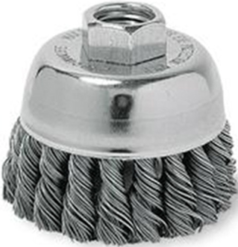 Weiler/Dualife Knot Type Cup Brush - 4" Dia/.023 Wire/Dualife Knot - 9000 Max RPM