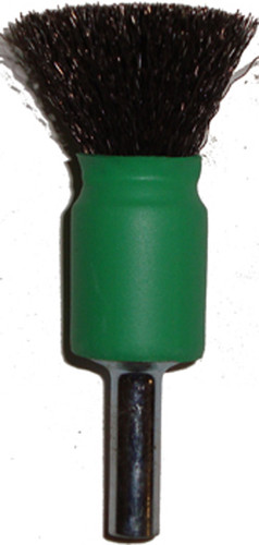Weiler End Brush - 1/2" Dia Solid End/.006 Wire - For Severe Cleaning