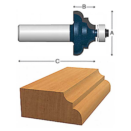 Bosch Cove and Bead Bit - 1-5/16" Dia, 1/2" Shank