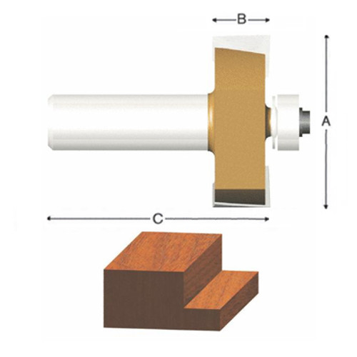 Vermont American Rabbeting Bit - 3/8" Rabbet, 1/4" Shank