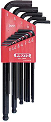 Proto Ball End Hex Set, Fractional , .050" to 3/8", 13 pc