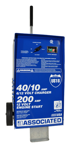 Associated 200 Amp Fast Charger - 40/20/10A Continuous Rating - 6 and 12V