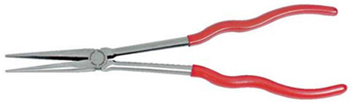 Proto Extra Long Reach Needle Nose Pliers - 11-1/2", Bent Nose, Cushion Grip