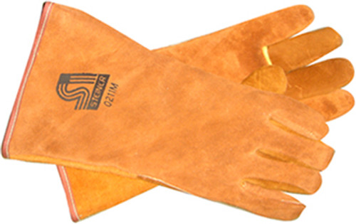 Premium Welders Gloves, Cotton Lined, Pair, Medium