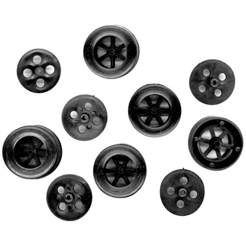 Dragster Wheels - Rear Speed Wheels with Holes/Black - Pkg/100