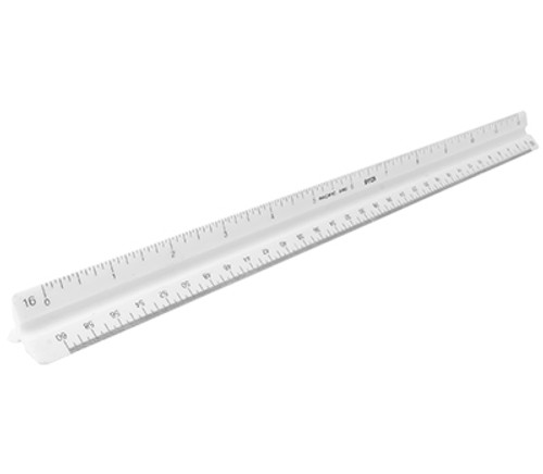 Pacific Arc Triangular Scale - Arch-Mechanical Engineer/White Plastic