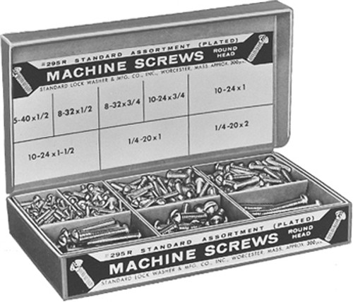Machine Screw Assortment - Round Head, Slotted Steel - Approximately 300 pcs