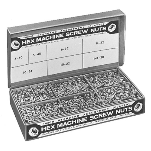 Machine Screw Nut Assortment - Hex Steel - Approximately 625 pcs