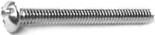 Round Head Steel Machine Screws, 10-24 x 2", Box/100