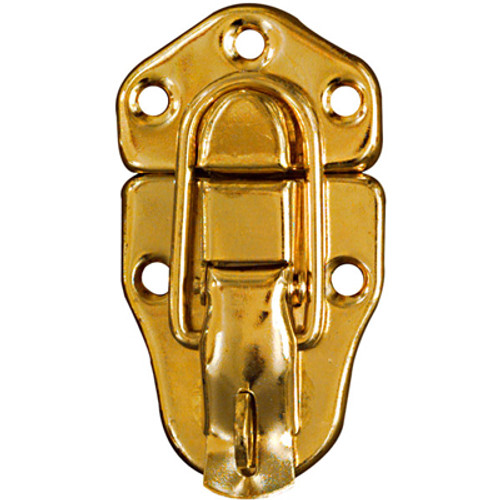 The Hillman Group Draw Catch with Padlock Eye - Brass Plated, 3-1/16" x 1-3/4"