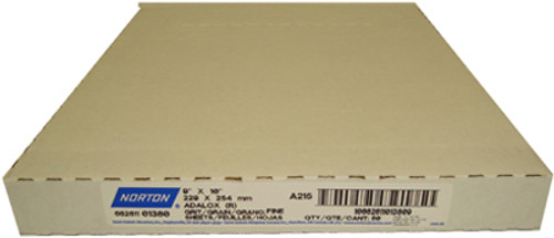 Norton Abrasive Paper, Economy, Aluminum Oxide/Open Coat, 9" x 10", Medium Grit, pkg/50