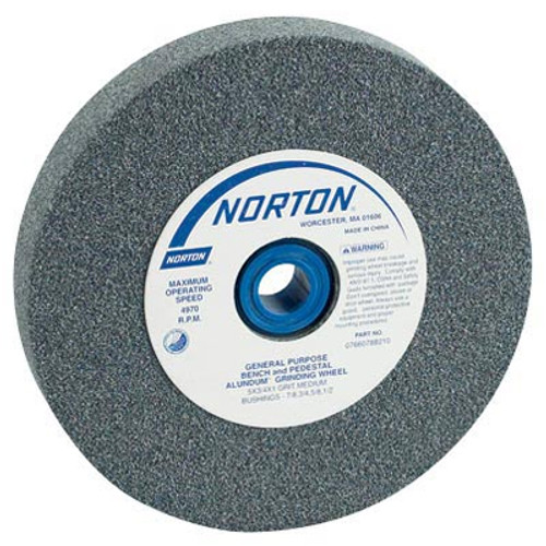 Norton Aluminum Oxide Grinding Wheel - 10" x 1", 1-1/4" Center Hole - Medium Grit - Max. 2485RPM