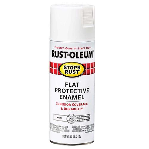 Rust-Oleum Enamel Spray Paint, 12 oz. Aerosol - Flat White