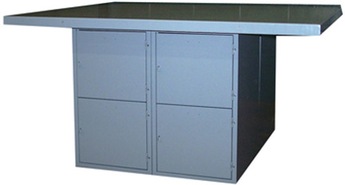 Montisa  Four Station Bench - Steel Top - 8 Lockers Without Vises