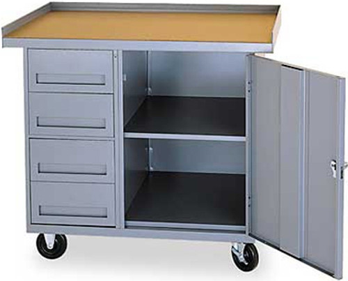 Tennsco Mobile Storage Cabinet/Workbench  -