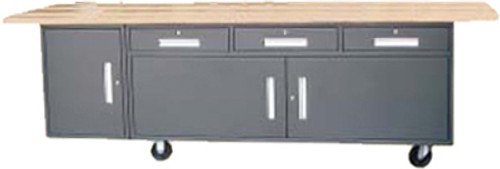 GMI Mobile Work Station with Integrated Dust Collection - 72" x 34" - Maple Top , Charcoal Gray