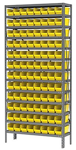 Akro-Mils Shelving System with 48 Bins, 12"  Deep