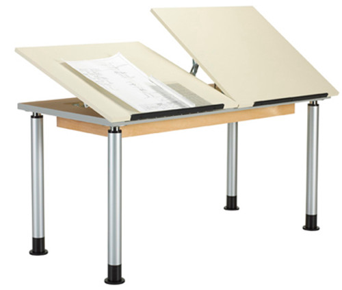 Diversified Woodcrafts Two-Station Adaptable Art/Drafting Table - 60"W x 30"D x 42"H