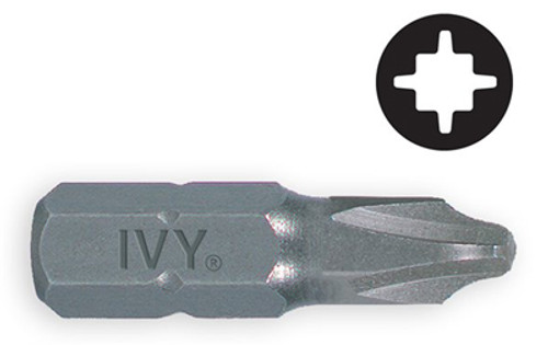 Ivy Classic 1/4" Hex Phillips Square-Driv Screwdeiver Insert Bit - #2 Phillips - #2 Square Drive