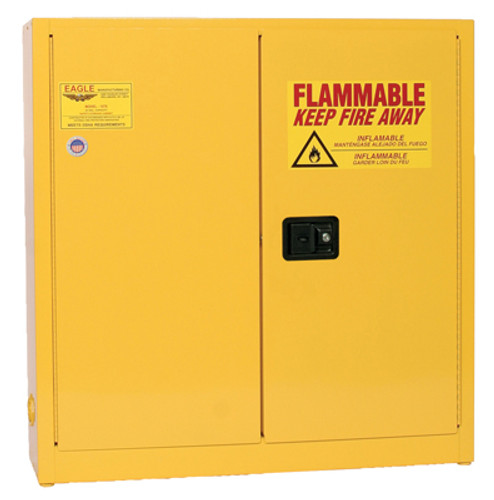 Eagle Wall Mount Flammable Liquid Safety Storage Cabinet - Manual Close - 24 Gallon