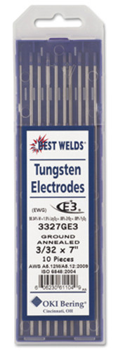 2% Ceriated Tungsten Electrodes 3/32" Dia - Box/10