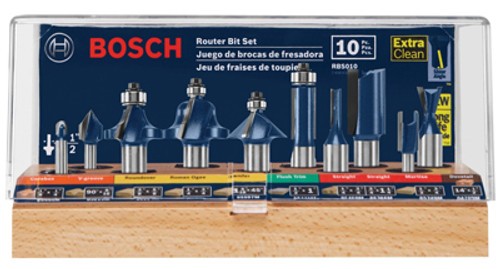 Bosch All-Purpose Router Bit Set - 10 pc