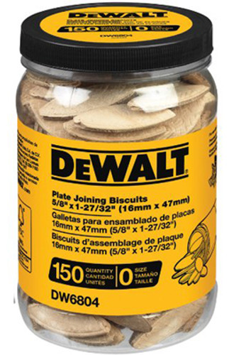 DeWalt Biscuits in Re-sealable Packaging - Size 0 - 16mm x 47mm - pkg/150