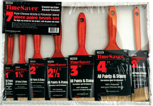 Linzer Bristle and Polyester Paint Brush Assortment Set - Set//7